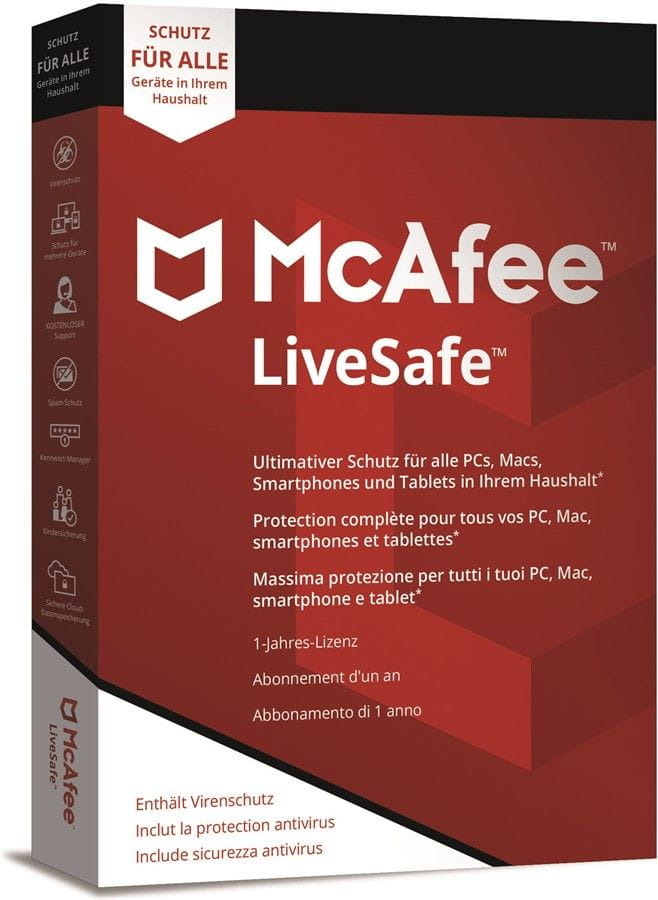 McAfee LiveSafe 3 Geräte / 1 Jahr