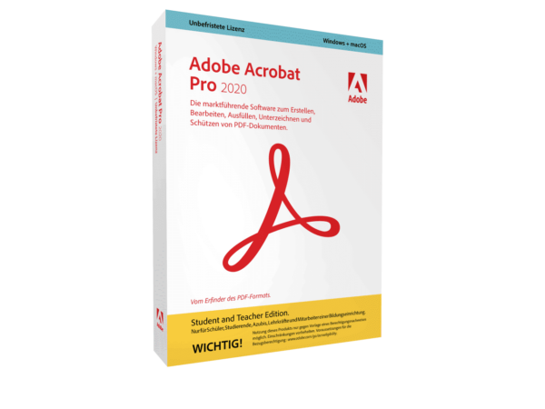 Adobe Acrobat Pro 2020 Student and Teacher Edition Win/ Mac